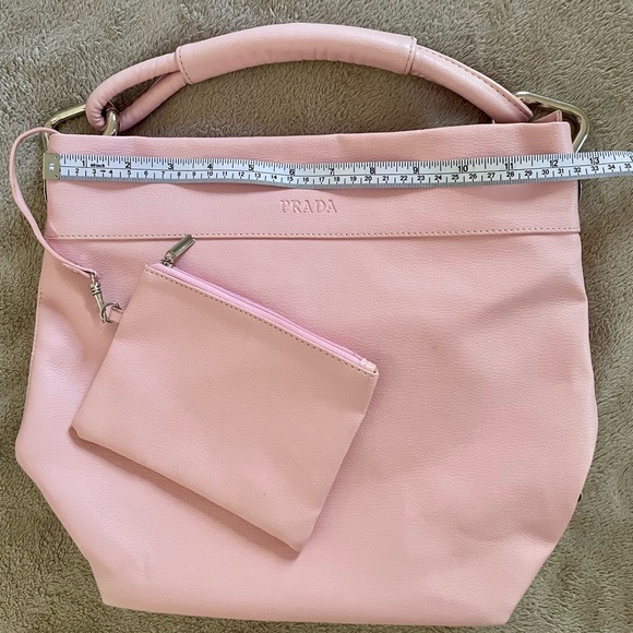 Prada Soft Pink Leather Shoulder Bag with Pouch - Picture 1 of 13
